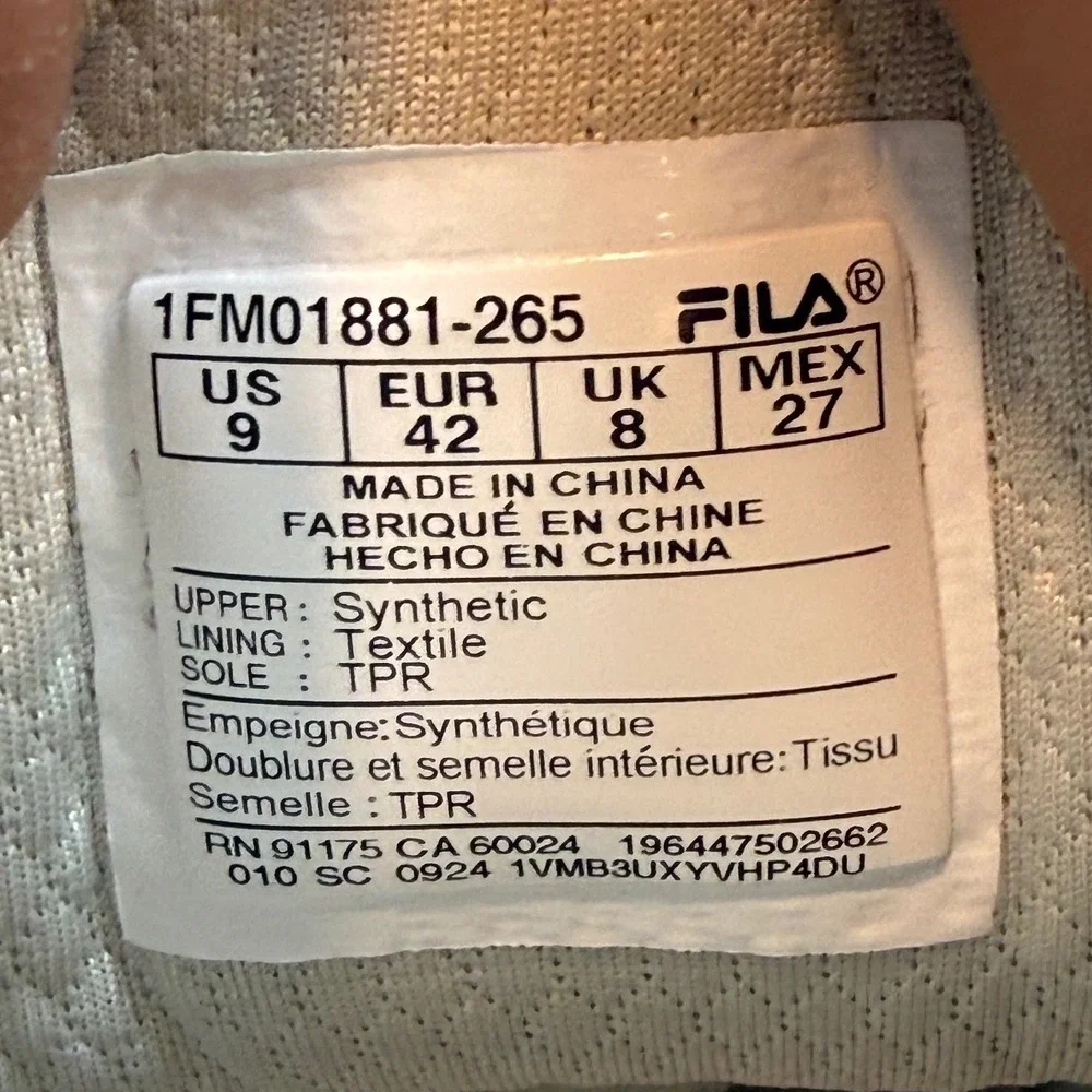 Fila Vulc 13 Mid‎ Plus Mens Size 9 Cream Grey Camo Sneakers 1FM01881-265